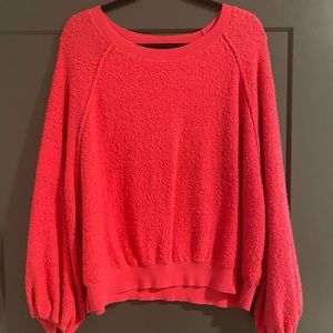 Hot pink free people dolman sleeve sweater.